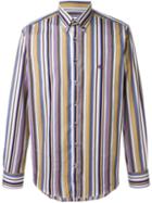 Etro Striped Button Down Shirt, Men's, Size: 40, Pink/purple, Cotton