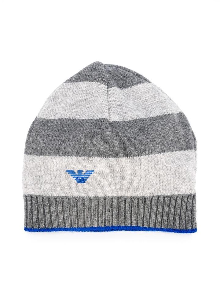 Armani Junior Striped Beanie, Boy's, Size: 44 Cm