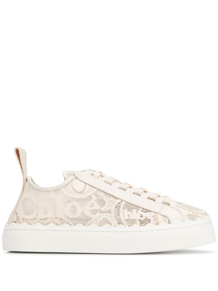 Chloé Lace Sneakers - Neutrals