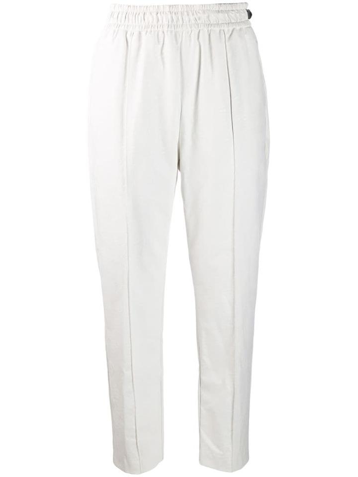 Nude Cropped Trousers - White