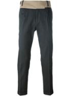 Dolce & Gabbana Contrast Waist Band Trousers, Men's, Size: 48, Grey, Cotton/spandex/elastane