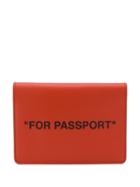 Off-white Slogan Print Passport Holder - Orange