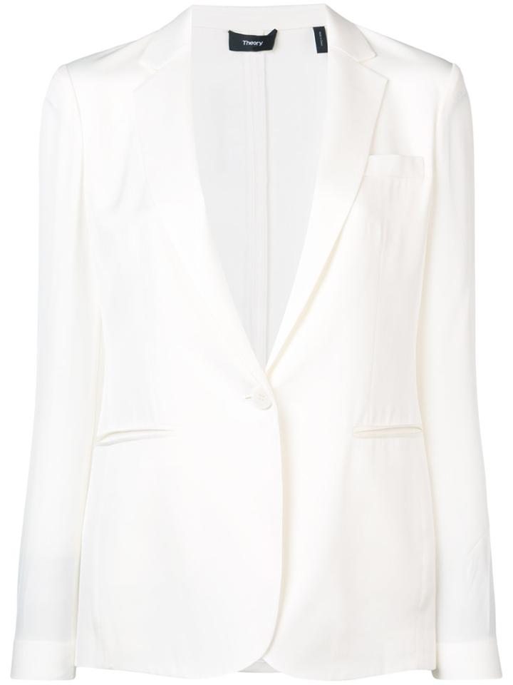 Theory Plunge Single Breasted Blazer - Nude & Neutrals