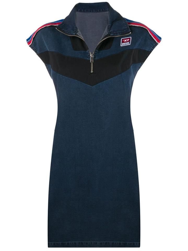 Diesel Joggjeans Dress With Technical Inserts - Blue