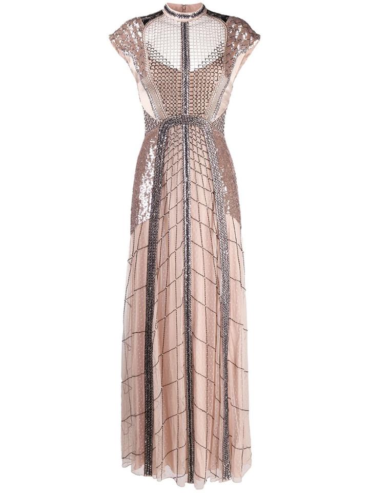 Temperley London Electra Bead-embellished Tulle Gown - Neutrals