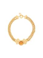 Givenchy Pre-owned Double Chain Stone Necklace - Gold