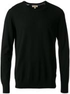 Burberry Check Jacquard Detail Cashmere Sweater - Black
