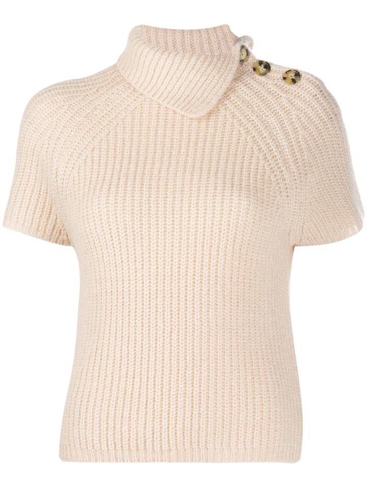 Ermanno Ermanno Buttoned-neck Sweater - Neutrals