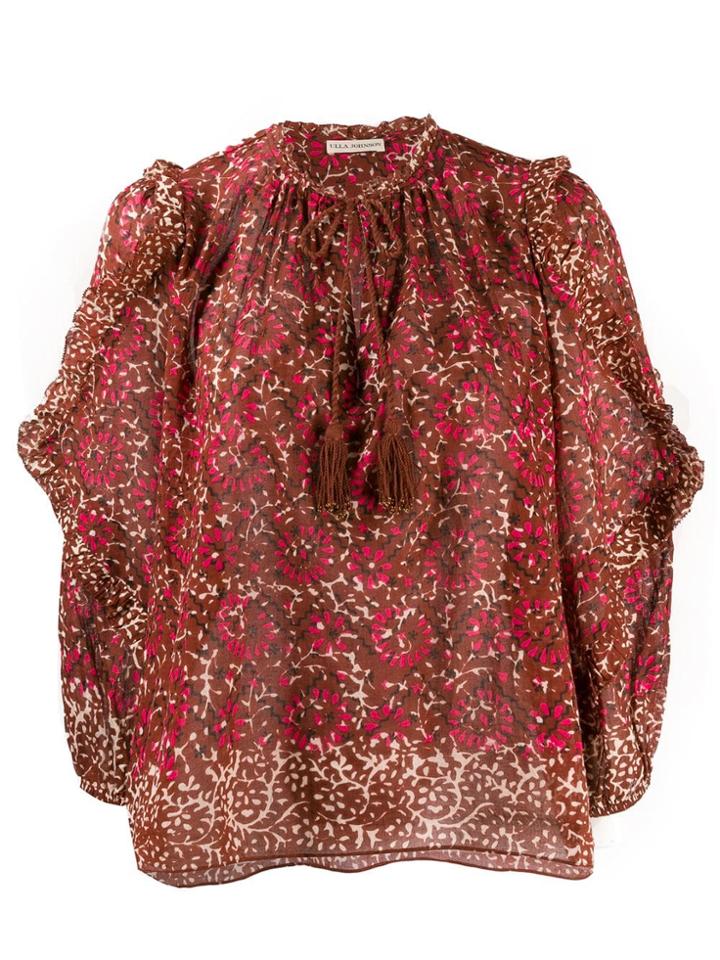 Ulla Johnson Printed Tassel Top - Brown