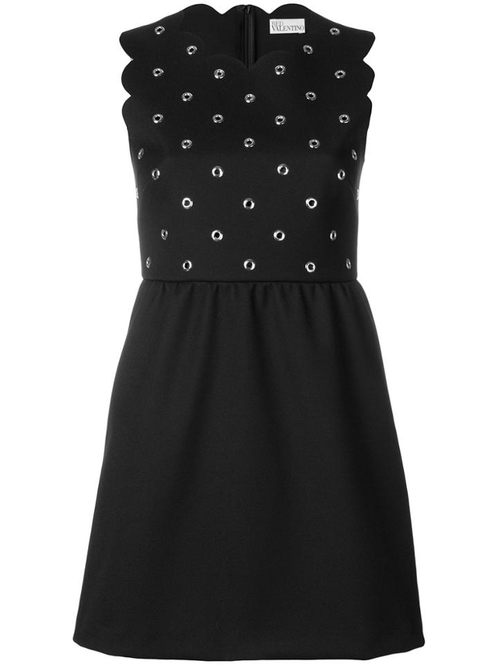 Red Valentino Eyelet Detail Dress - Black