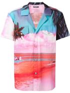 Balmain Beach Print Shirt - Pink