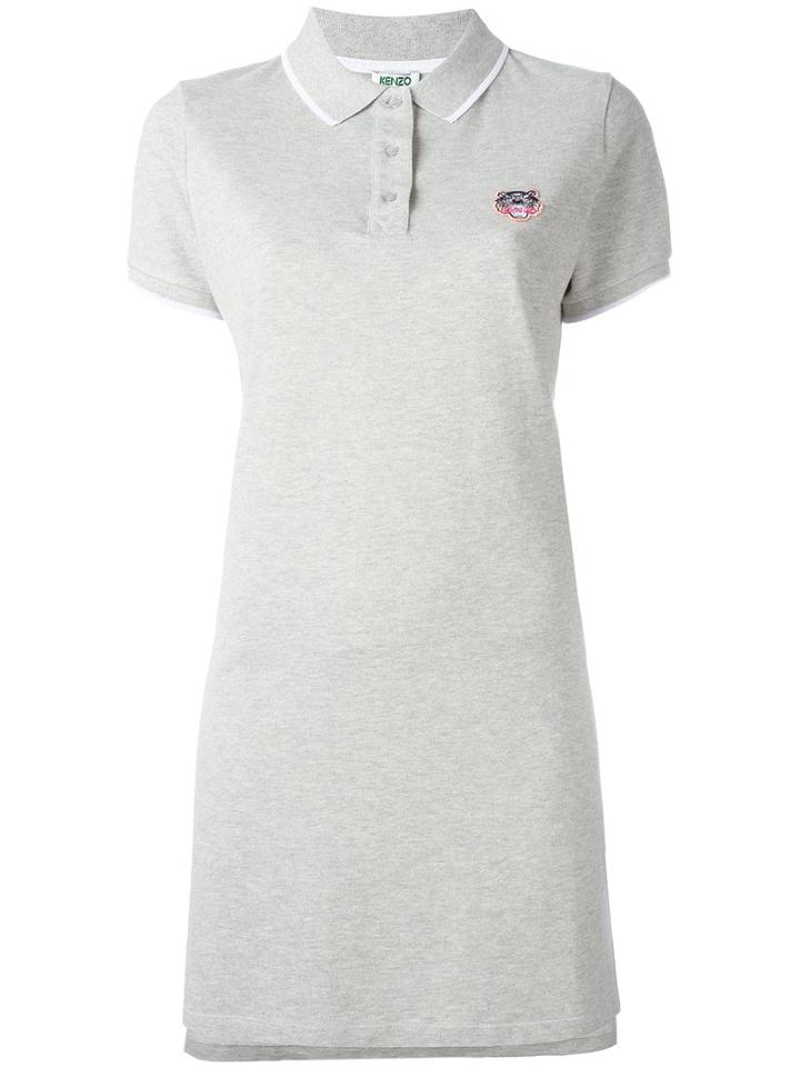 Kenzo Mini Tiger Polo Dress, Women's, Size: Small, Grey, Cotton