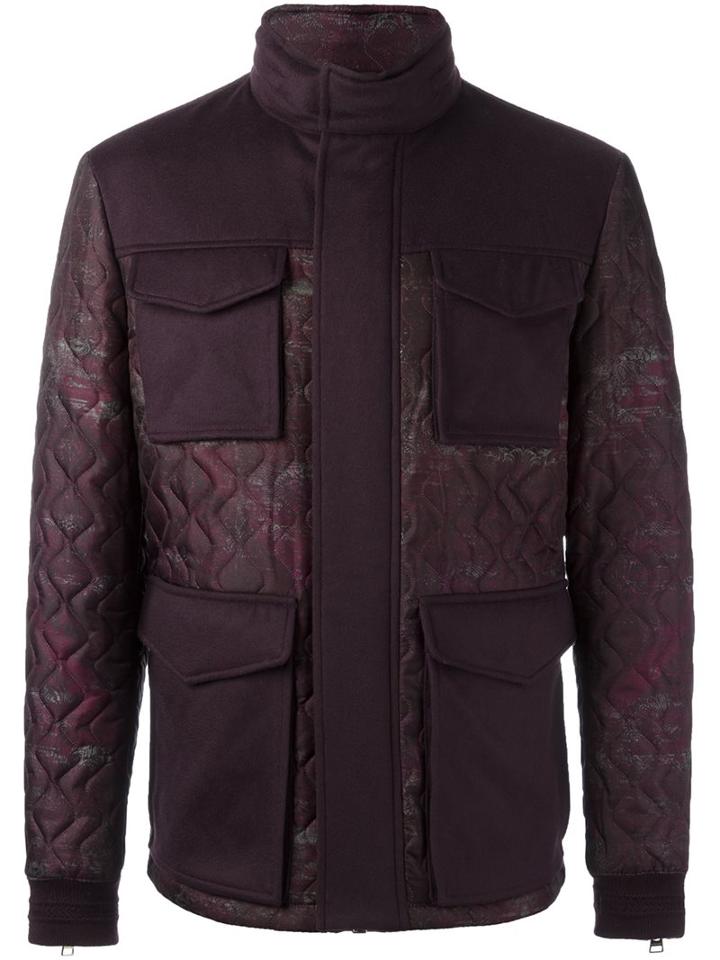 Etro Quilted Sahariana Jacket, Men's, Size: Xl, Pink/purple, Acrylic/polyamide/polyester/wool