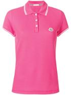 Moncler Stripe Trim Polo Shirt - Pink