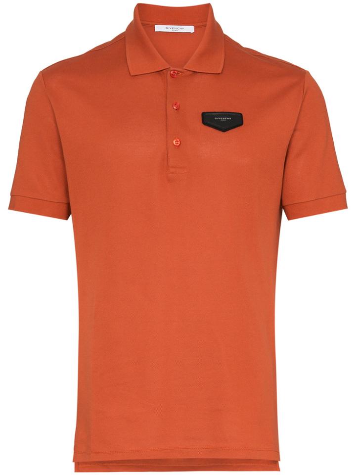 Givenchy Logo Patch Polo Top - Yellow & Orange