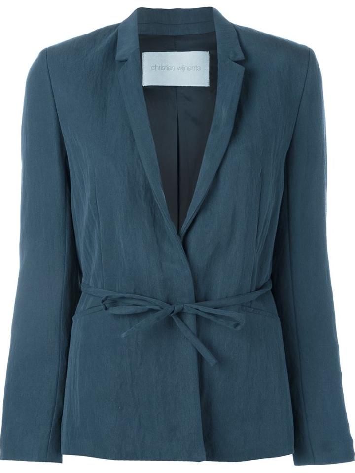 Christian Wijnants Jenny Blazer, Women's, Size: 40, Blue, Viscose/polyamide