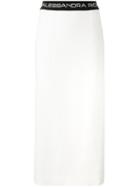 Alessandra Rich - Logo Stitch Straight Skirt - Women - Polyamide/spandex/elastane/acetate/viscose - 42, Women's, White, Polyamide/spandex/elastane/acetate/viscose