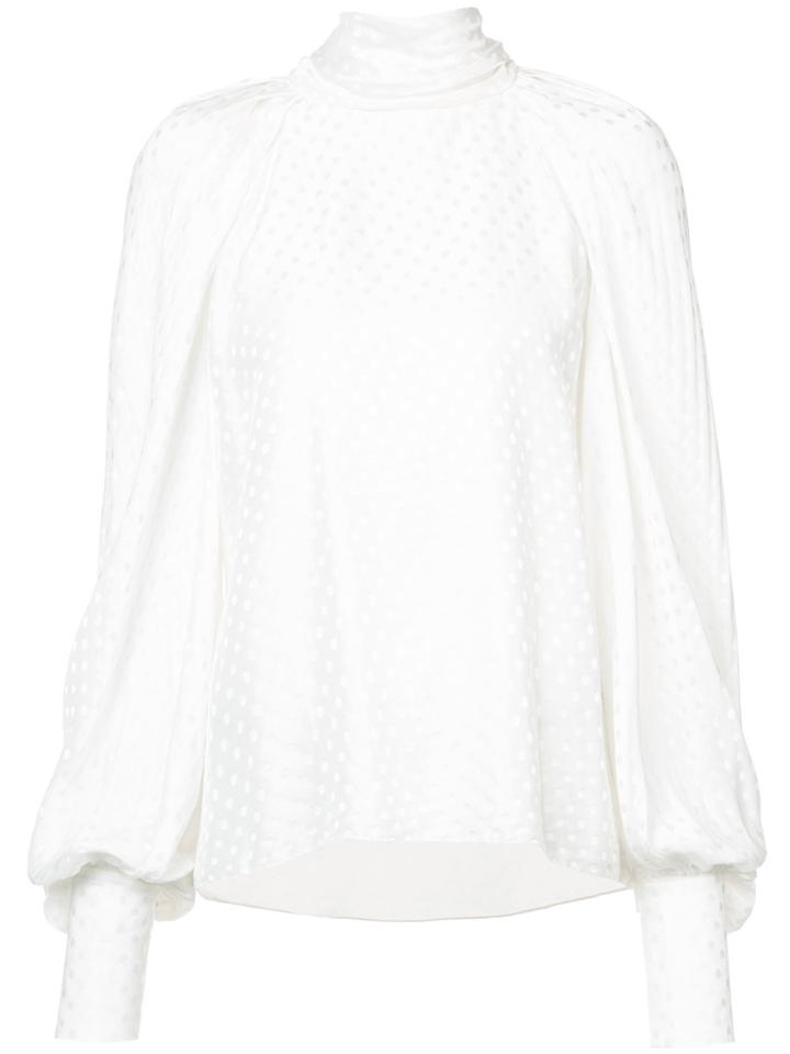 Monique Lhuillier Polka Dot Blouse - White