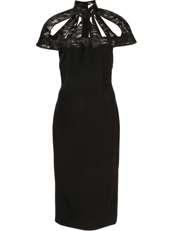 Christian Siriano Laser Cut Cage Dress, Women's, Size: 6, Black, Silk