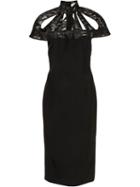 Christian Siriano Laser Cut Cage Dress, Women's, Size: 6, Black, Silk