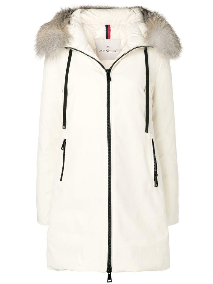 Moncler Fur-trimmed Parka - White