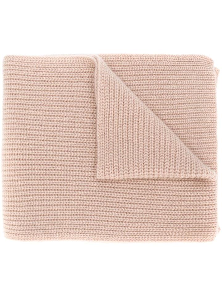 N.peal Ribbed Knitted Scarf - Nude & Neutrals