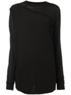 Rick Owens Drkshdw Gathered Overlay Top, Women's, Size: Large, Black, Cotton