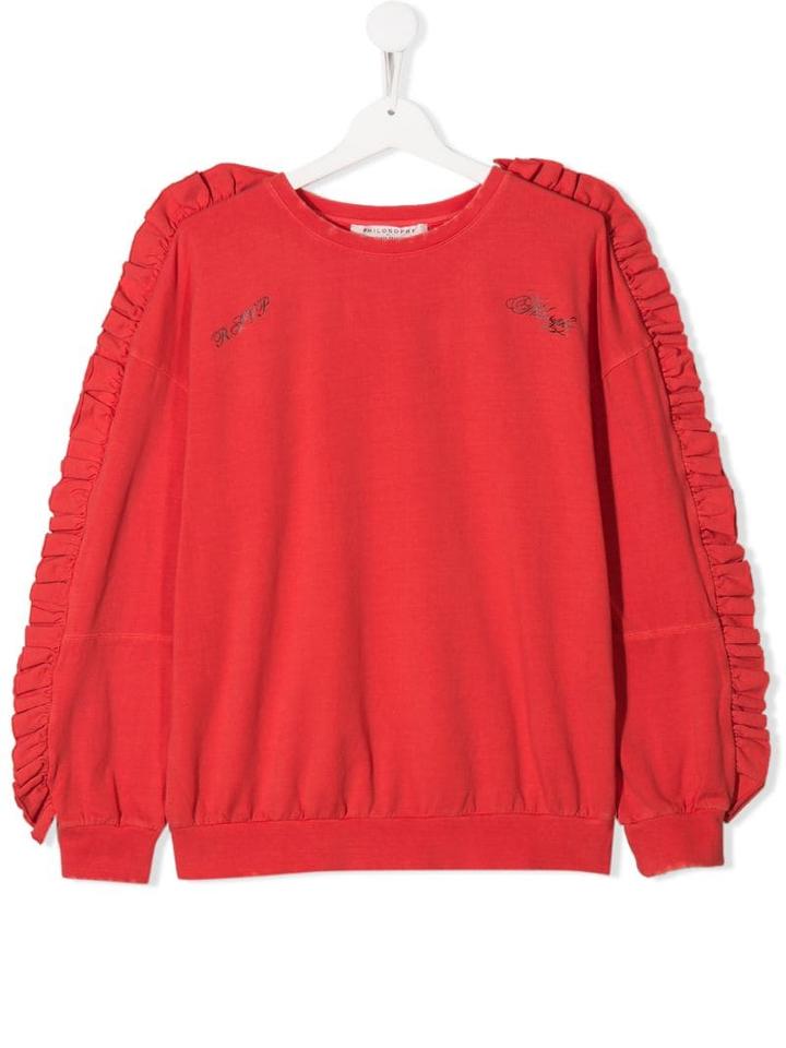 Philosophy Di Lorenzo Serafini Kids Teen Ruffle Trim Sweater - Red