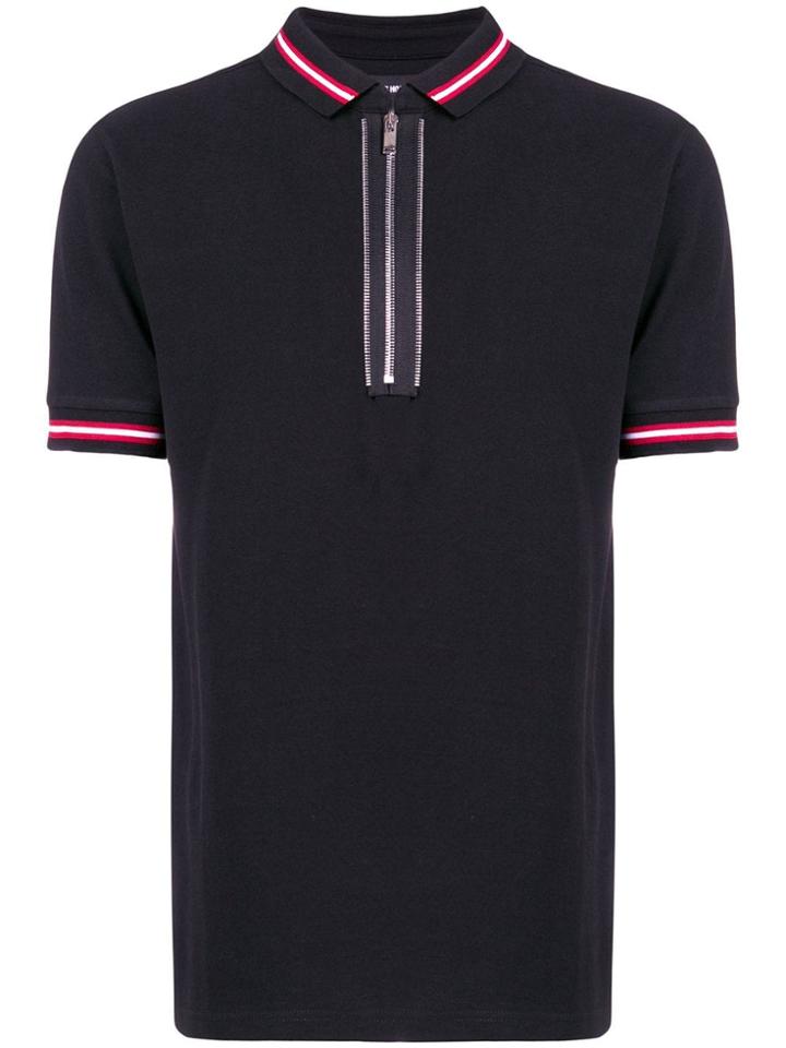 Les Hommes Half-zip Polo Shirt - Black