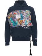 Election Reform Blue Embroidered Patchwork Hoodie