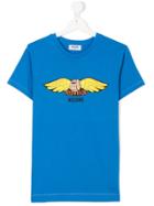 Moschino Kids Feel The Pain Printed T-shirt - Blue