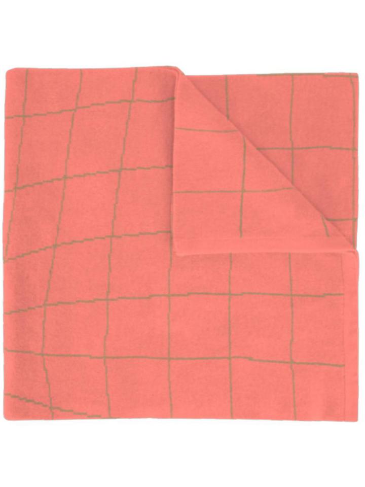 Umd - Cashmere 'grid' Knit Scarf - Women - Cashmere - One Size, Pink/purple, Cashmere