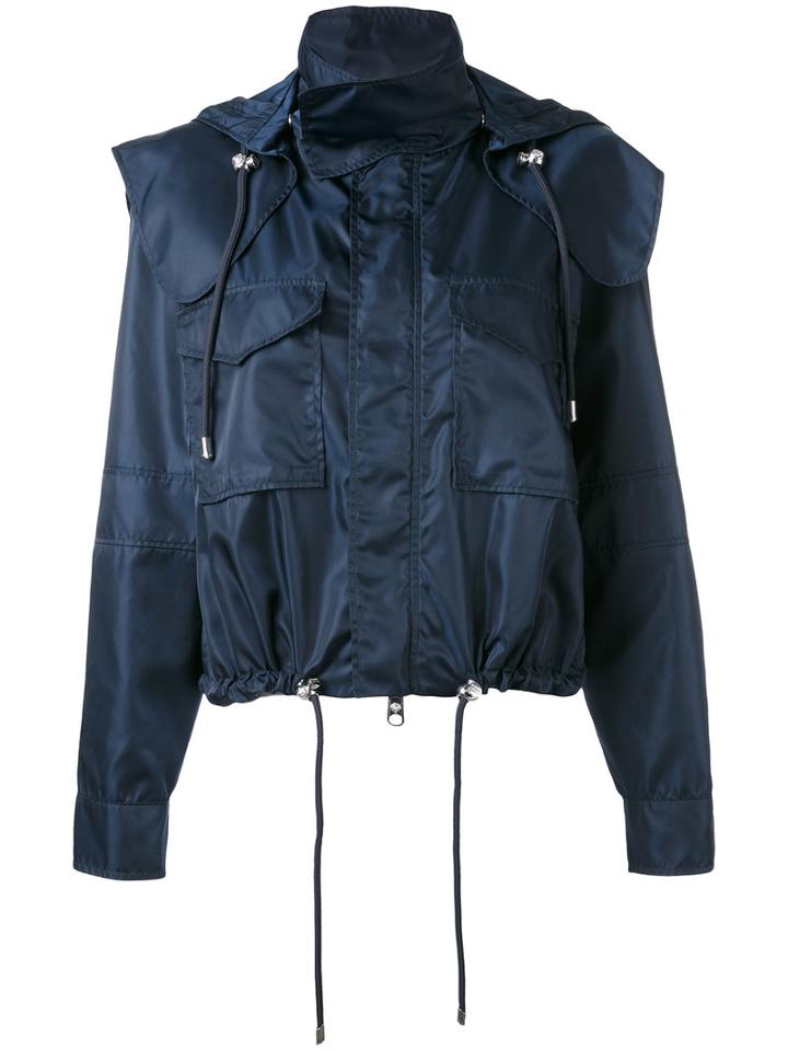 Versus - Drawstring Waist Rainjacket - Women - Nylon/spandex/elastane/viscose - 40, Blue, Nylon/spandex/elastane/viscose