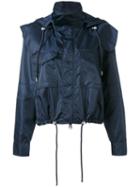 Versus - Drawstring Waist Rainjacket - Women - Nylon/spandex/elastane/viscose - 40, Blue, Nylon/spandex/elastane/viscose
