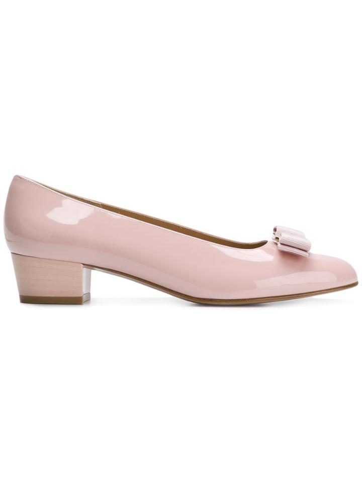 Salvatore Ferragamo Vara Bow Pumps - Pink & Purple
