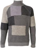 Giorgio Armani Patchwork Knit Jumper - Grey