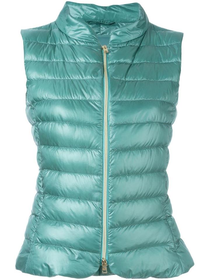 Herno Padded Zip Gilet, Women's, Size: 42, Green, Polyamide/feather Down