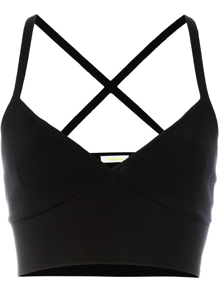 P.a.r.o.s.h. Crisscross Cropped Top, Women's, Size: Xs, Black, Polyamide/spandex/elastane/viscose
