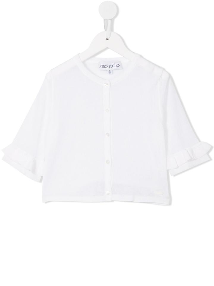 Simonetta Ruffle Sleeve Blouse, Girl's, Size: 6 Yrs, White
