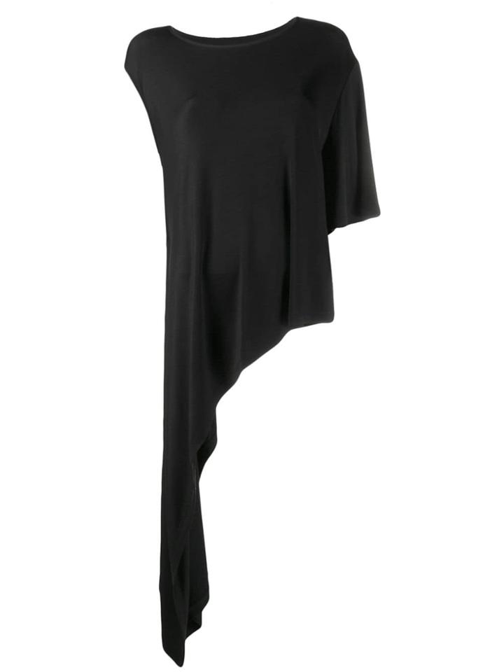 Mm6 Maison Margiela Asymmetric Jersey Top - Black