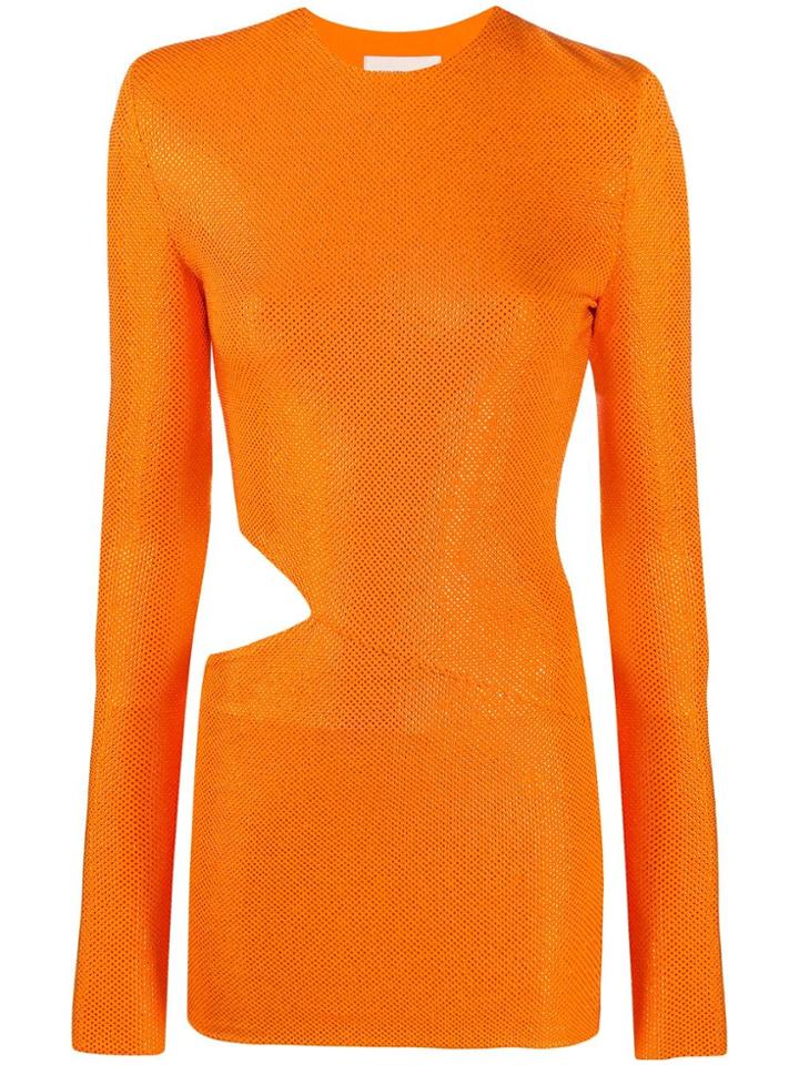 Alexandre Vauthier Embellished Mini Dess - Orange