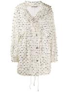 Jourden Foil Embellished Single-breasted Coat - White