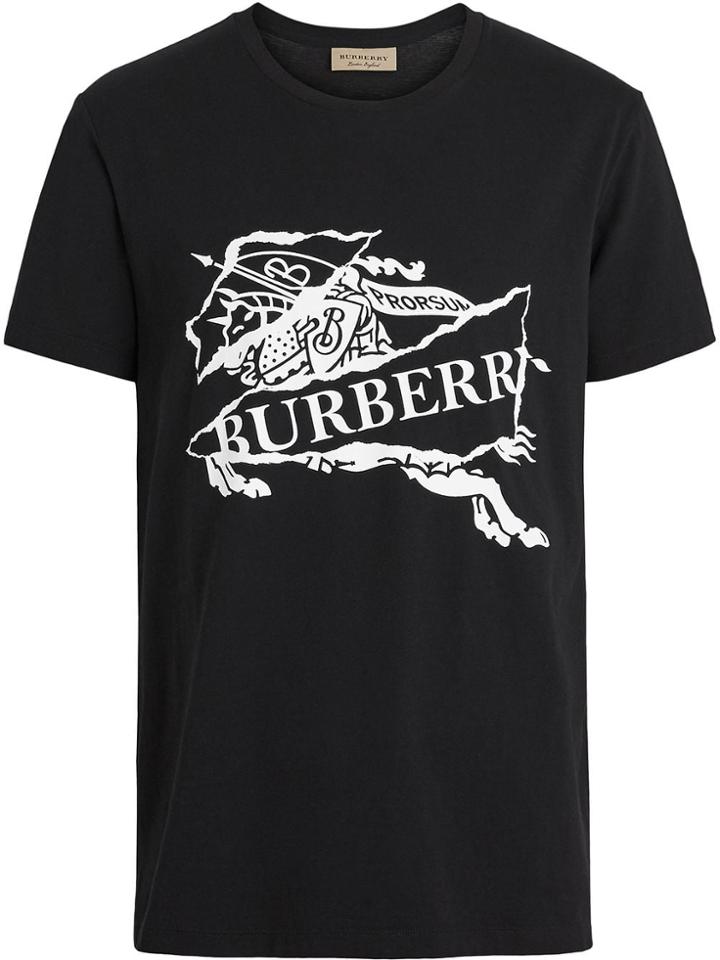 Burberry Collage Logo Print T-shirt - Black