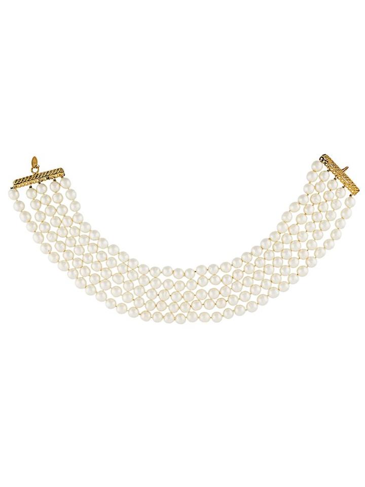 Chanel Vintage Faux Pearl Five Strand Necklace