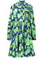 Msgm Floral Print Shirt Dress - Multicolour