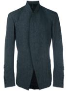 Masnada Curved Front Blazer, Men's, Size: 50, Grey, Linen/flax/virgin Wool