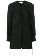 Iro - Lace Up Chest Dress - Women - Silk/polyamide - 36, Black, Silk/polyamide