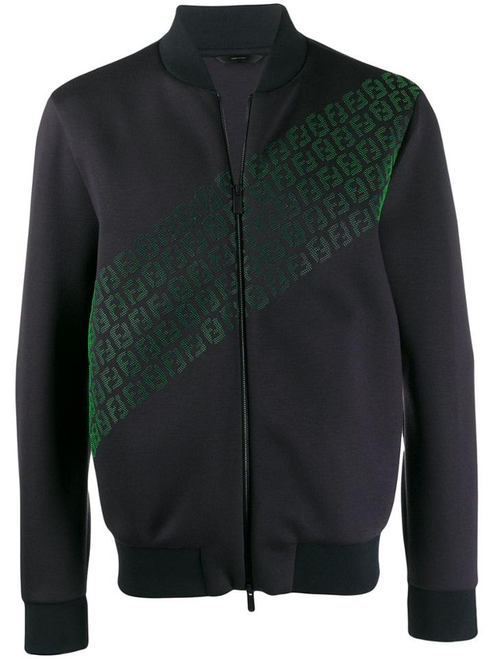 Fendi Ff Logo Zip-up Jacket - Blue