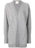 Fine Edge Open Short Cardigan - Grey