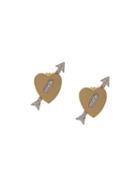 Irene Neuwirth 18kt Yellow Gold Diamond Heart Arrow Earrings